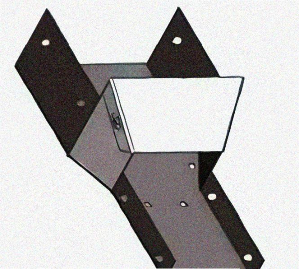 Лоток переходной замковый ЛПЗ 300х100-300х80 УТ1,5, оцинкованный лист, S1,0