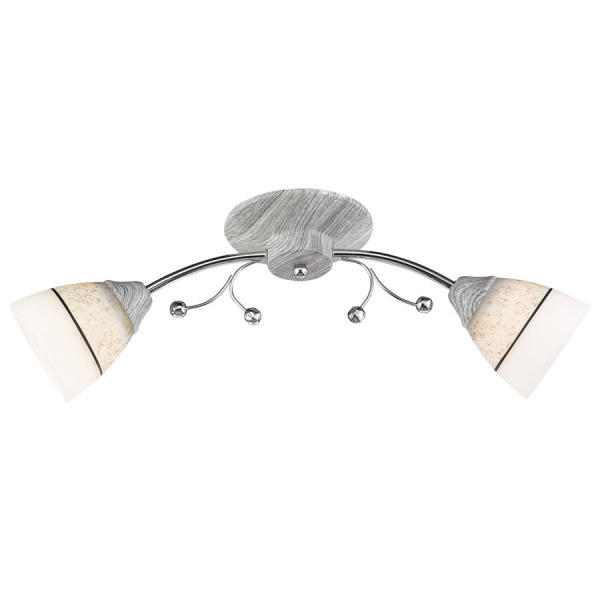 Люстра потолочная Серый, Хром/Серый, Белый E27 2*60Вт 115-107-02 VELANTE