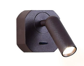 Настенный светодиодный светильник с выключателем FW283 SCF кофе песок LED 4200K 3W 66*66*65 Ambrella Light