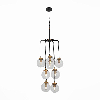 Люстра подвесная Черный, Золото/Прозрачный E27 8*40Вт SL234.443.08 ST LUCE