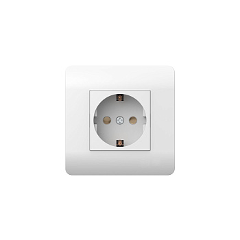 Розетка с/з со шторками, 16А, белый NEW3-E CHINT