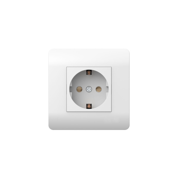 Розетка с/з со шторками, 16А, белый NEW3-E CHINT