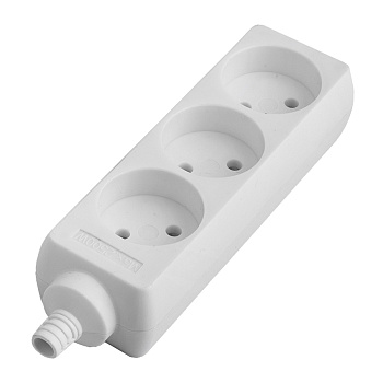 Розеточная колодка GSB-16-3-IP20, 16А, 3 места, без заземления, без выключателя, IP20 General