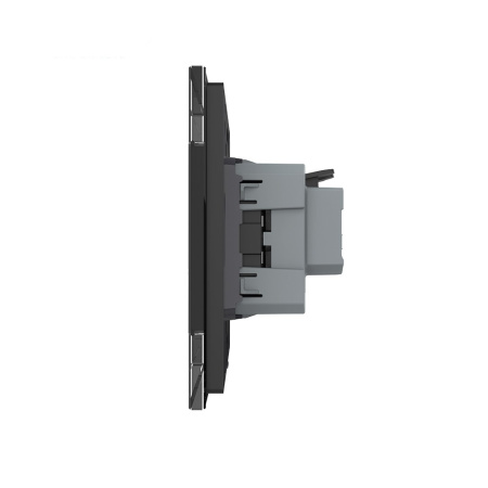 Розетка электрическая 16А 1 пост, зажимы, цвет черный Livolo