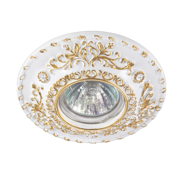 Встр.св-к IP20 GX5.3 50W 12V PATTERN белый/золото NOVOTECH