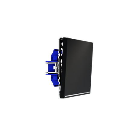 Проходной переключатель встраиваемый Voltum S70 одноклавишный с подсветкой 10А, (черный матовый)