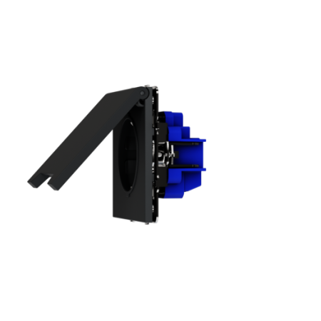 Розетка встраиваемая Voltum S70 с заземлением, защитными шторками и крышкой 16А, (графит)