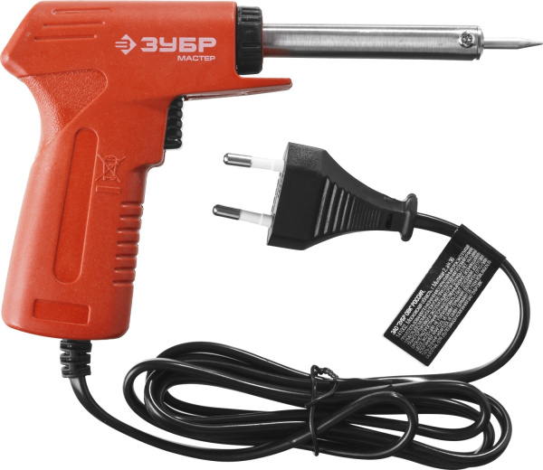 Электропаяльник 30Вт + 70Вт, конус, пистолетная рукоятка ЗУБР Электропаяльник 30Вт + 70Вт, конус, пистолетная рукоятка ЗУБР