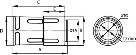 Переходник армированная труба - жесткая труба, IP67, д.50мм DKC