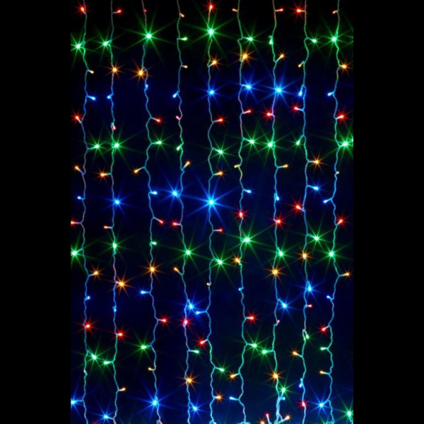 Гирлянда новогодня "Занавес" GLFG-96-150-100-IP20-CR-RGB 96 диодов 1.5x1м с контроллером 8 режимов General