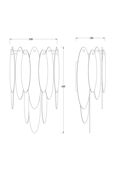 Настенный светильник (бра) 2*E14 60Вт Французское золото IP20 Lucrecia FR5217WL-02FG Freya