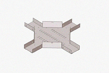 Лоток крестообразный замковый перфорированный КМЗ 300х80 УТ1,5, нержавеющая сталь, S0,8
