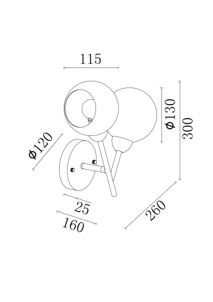 Настенный светильник (бра) 2*E14 40Вт Латунь антик IP20 Sherry FR5121WL-02G Freya