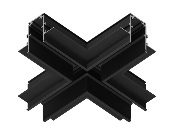 Коннектор X-образный для встраиваемого шинопровода Magnetic GL3358 BK черный 170*170*46,8 Ambrella Light