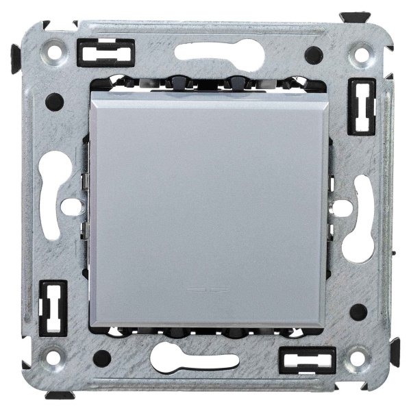 Выключатель одноклавишный в стену, "Avanti", "Закаленная сталь" DKC