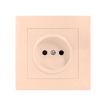 Валенсия Розетка 1-местная б/з 10А кремовая с защ, штор, EKF