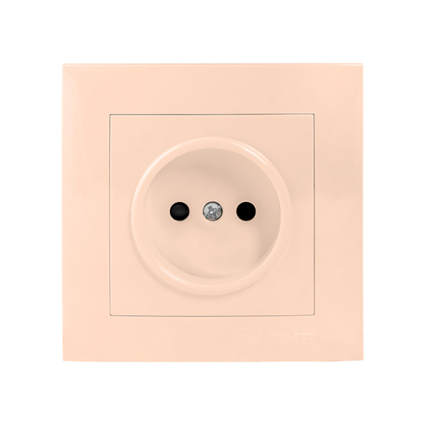 Валенсия Розетка 1-местная б/з 10А кремовая с защ, штор, EKF