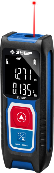 Дальномер лазерный "ДЛ-30", точность 3мм, дальность 30м, класс защиты IP54, Профессионал 34927 ЗУБР