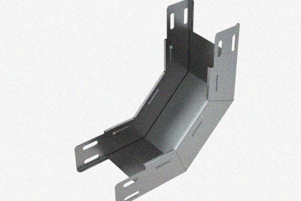 Лоток замковый глухой КПЗГ 100х50-45 УХЛ1 для поворота трассы вверх на 45, оцинкованный лист, S1,5