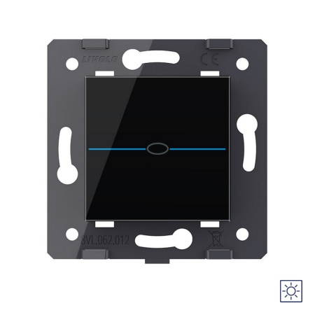 Выключатель Quadro 1 клавиша сухой контакт Черный (механизм) Livolo