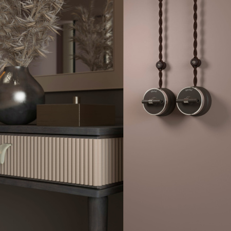 Выключатель на 4 положения двухклавишный (мокко матовый/хром) Vintage ОУ IP20 Werkel