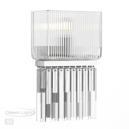 Бра E14 1*40W GATSBY хром/прозрачный/стекло ODEON LIGHT