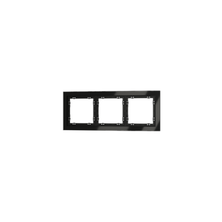 Рамка стеклянная Voltum S70 на 3 поста, (черный, стекло)