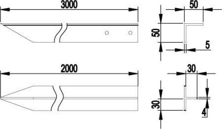 Вертикальный заземлитель из уголка 50х50х5 мм, 3000 мм DKC
