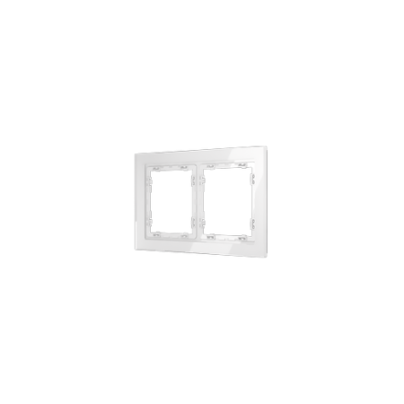 Рамка стеклянная Voltum S70 на 2 поста, (белый, стекло)
