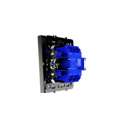 Проходной переключатель встраиваемый Voltum S70 двухклавишный с подсветкой 10А, (титан)