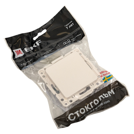 Стокгольм Механизм Выключателя 1-кл, 10А в/к белый EKF