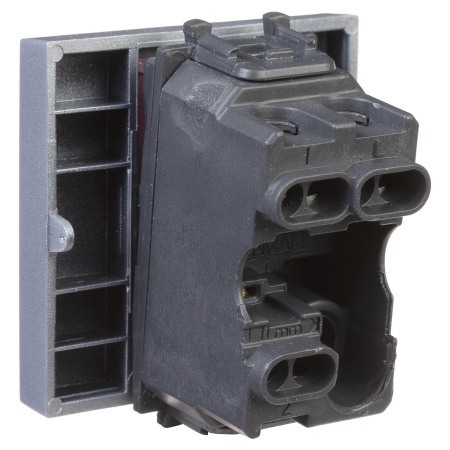 Переключатель одноклавишный модульный, "Avanti", "Закаленная сталь", 2модуля DKC