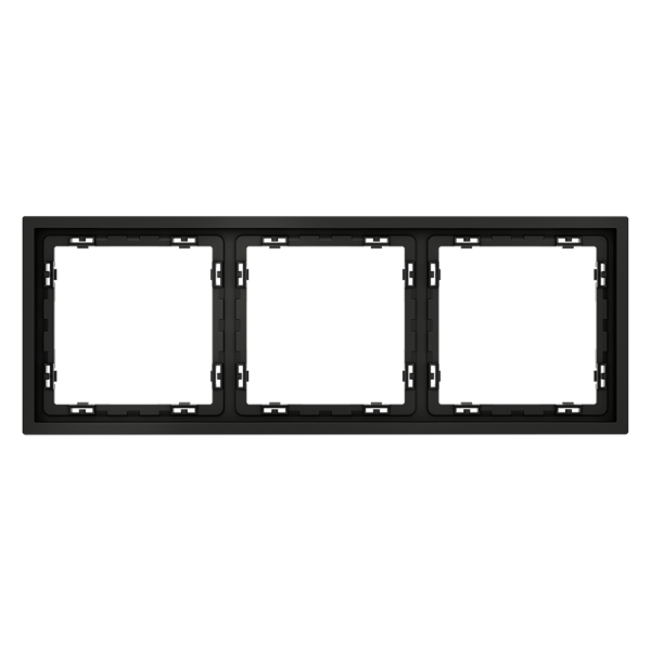 Рамка пластиковая Voltum S70 на 3 поста, (черный матовый)