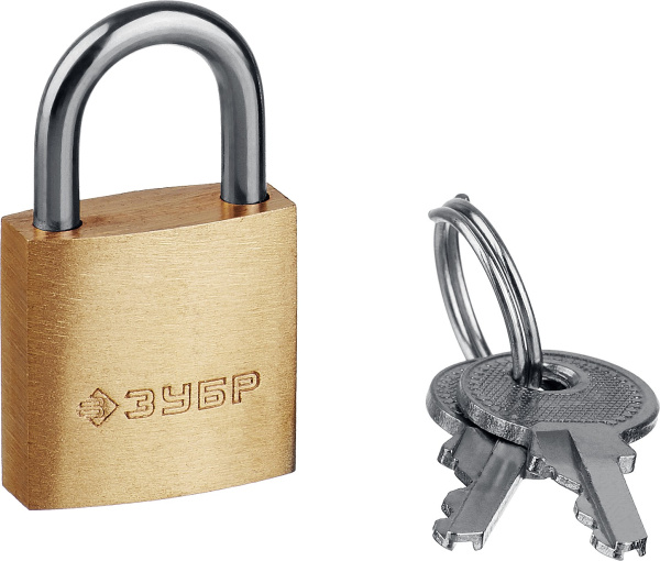 Замок навесной мини, латунный корпус, 20мм, Профессионал ЗУБР