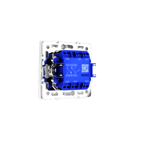 Проходной переключатель встраиваемый Voltum S70 двухклавишный 10А, (белый глянцевый)