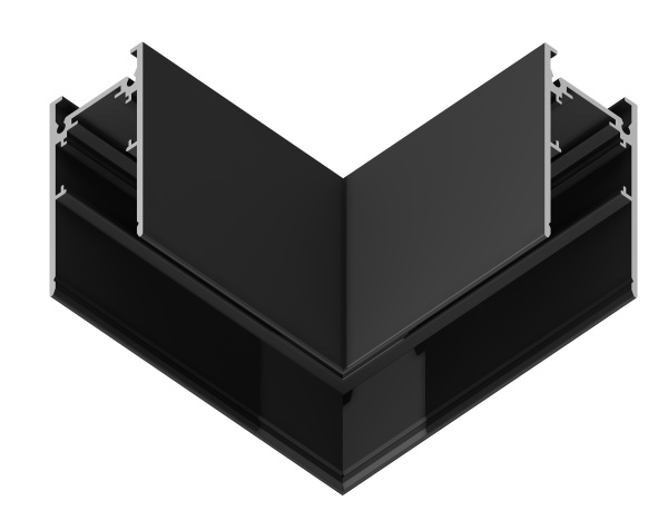 Коннектор угловой для накладного шинопровода Magnetic GL3372 BK черный 85*85*H53.7 Ambrella Light