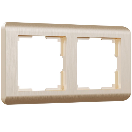 Stream Рамка горизонт/вертик 2 мест . шампань IP20 Werkel