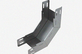 Лоток замковый глухой КПЗГ 100х100-90 УТ1,5 для поворота трассы вверх на 90, горячее цинкование S1,5