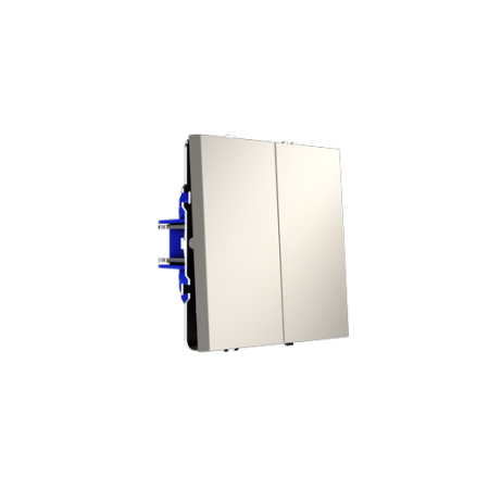 Выключатель с самовозвратом встраиваемый Voltum S70 двухклавишный 10А, (кашемир)