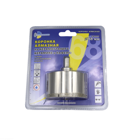 Коронка алмазная по керамике и кафелю с центрирующим сверлом 68мм 400068 Trio-Diamond