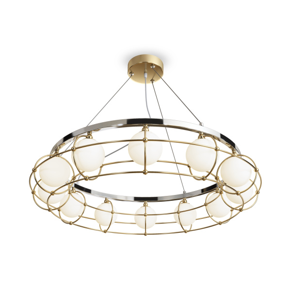 Подвесной светильник 12*G9 40Вт Золото и Хром IP20 Carcass MOD312PL-12GCH Maytoni
