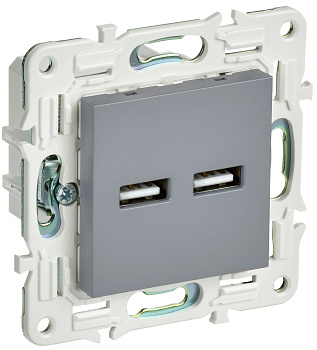SKANDY Розетка USB A+A 3,1А SK-R15Gr серый IEK