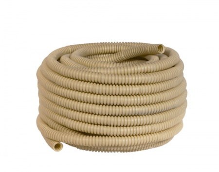 Труба гофр, ПВХ с протяжкой d20 мм (25 м) светлое дерево EKF-Plast