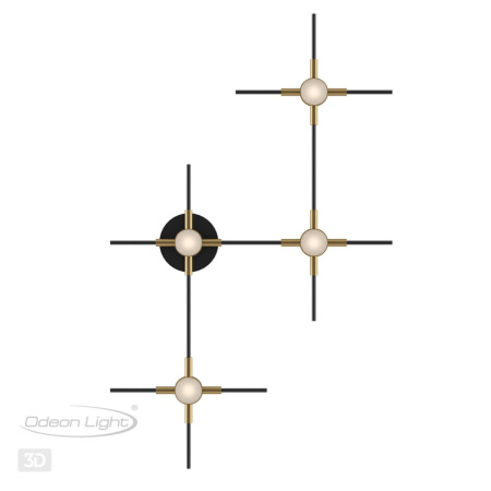 Настенный св-к LED 4000K 14W 220V COSTELLA золот/черн/металл ODEON LIGHT