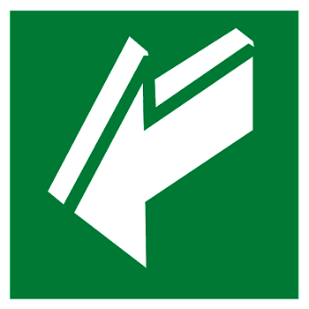 Знак эвакуационный E 19 "Открывать движением на себя" 200х200 мм, пленка самоклеящаяся с фотолюминесцентным покрытием ГОСТ Р 12,4,026-2001 EKF