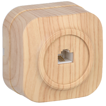 Розетка одноместная ОУ телефонная РТ20-ХС GLORY сосна IEK