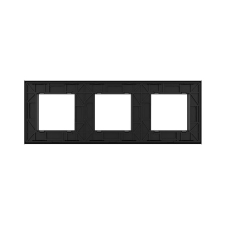 Рамка для розетки тройная черная Livolo