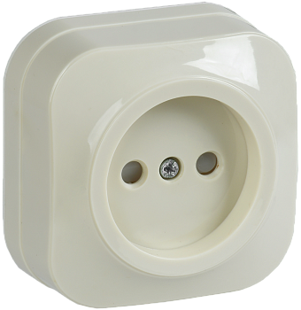 Розетка одноместная ОУ РСш20-2-ХК без з/з с защитной шторкой 10А GLORY кремовый IEK