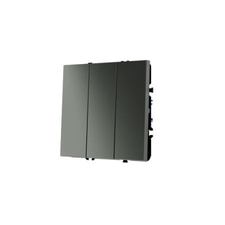 Выключатель встраиваемый Voltum S70 трехклавишный 10А, (титан)