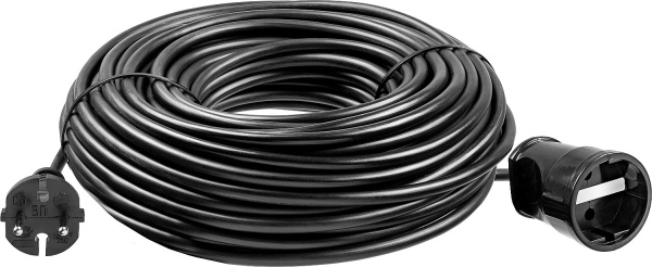 Силовой удлинитель-шнур ПВС 2x0.75 50м 2200Вт, ПВС 207-Ш ЗУБР